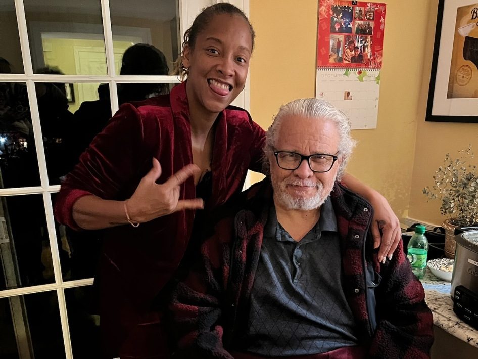 Sidney Strickland with his daughter Kim